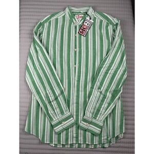MC2 SAINT BARTH  COTTON/LINEN LONG SLEEVE BUTTON DOWN SHIRT MADE IN MILANO/ITALY